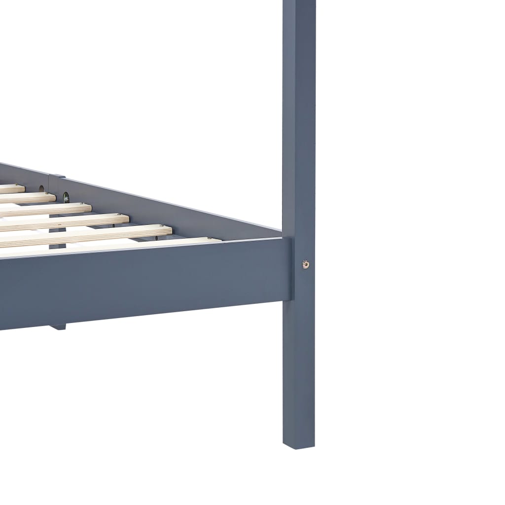 Bed Frame | Grey | Solid pine wood and plywood slats | Single | Durable