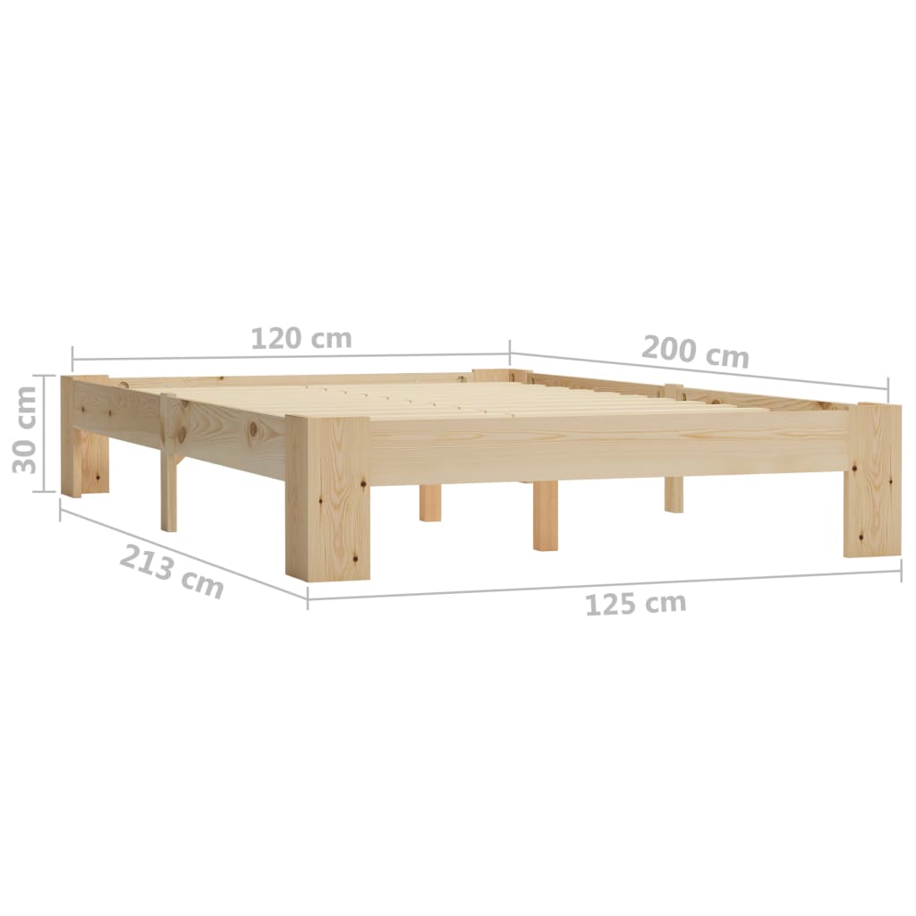 vidaXL Bed Frame without Mattress Solid Pine Wood 120x200 cm