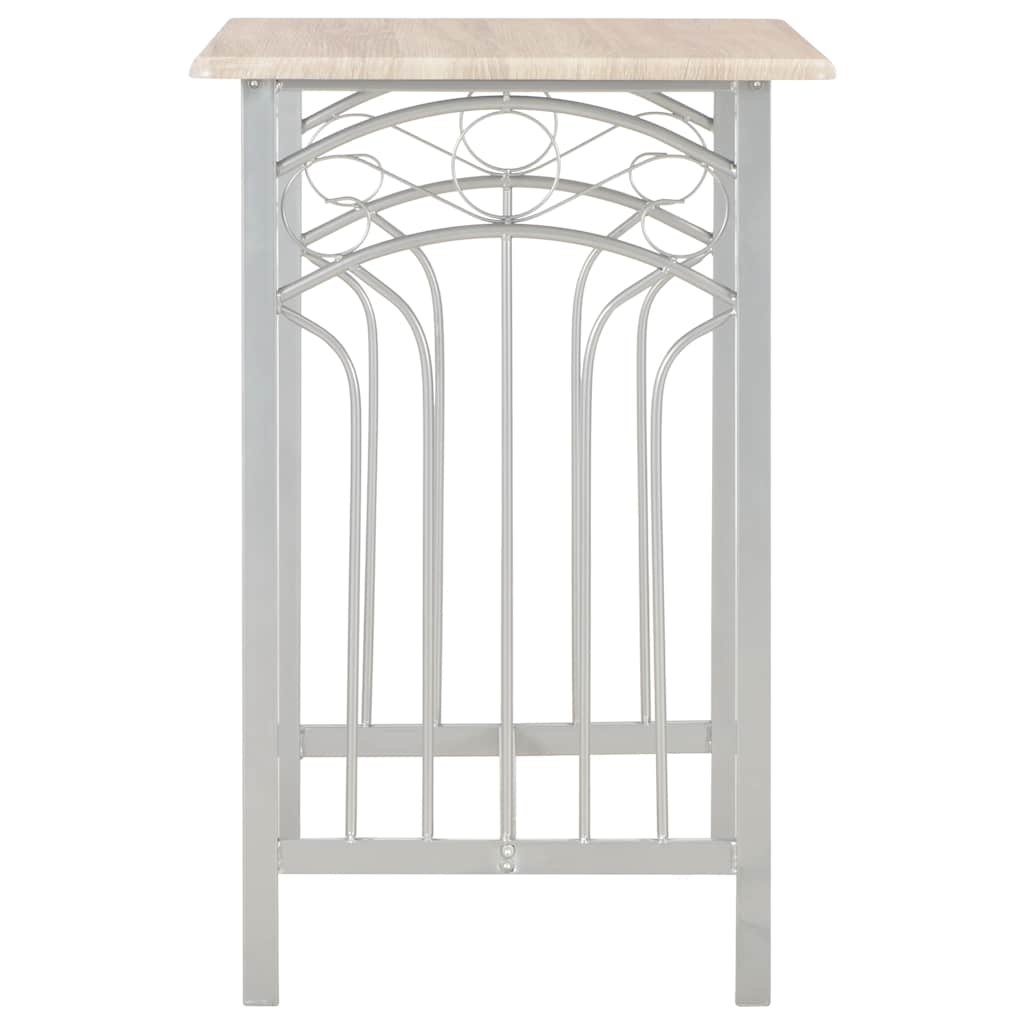 284398 vidaXL 3 Piece Bar Set Wood and Steel
