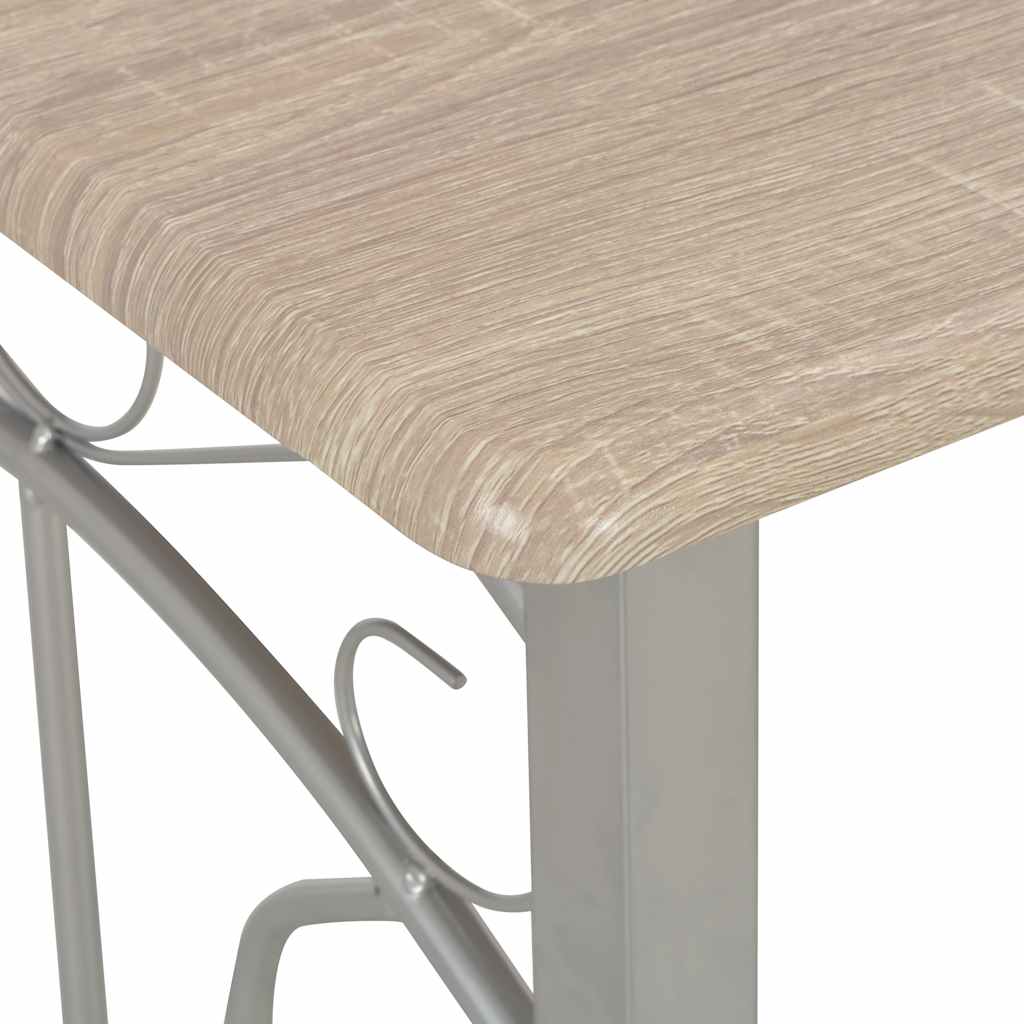 284398 vidaXL 3 Piece Bar Set Wood and Steel