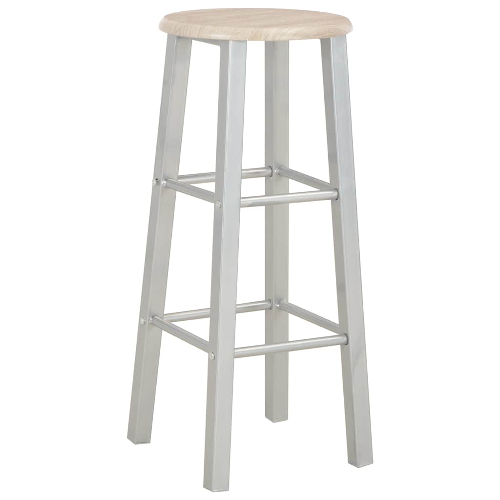 284398 vidaXL 3 Piece Bar Set Wood and Steel
