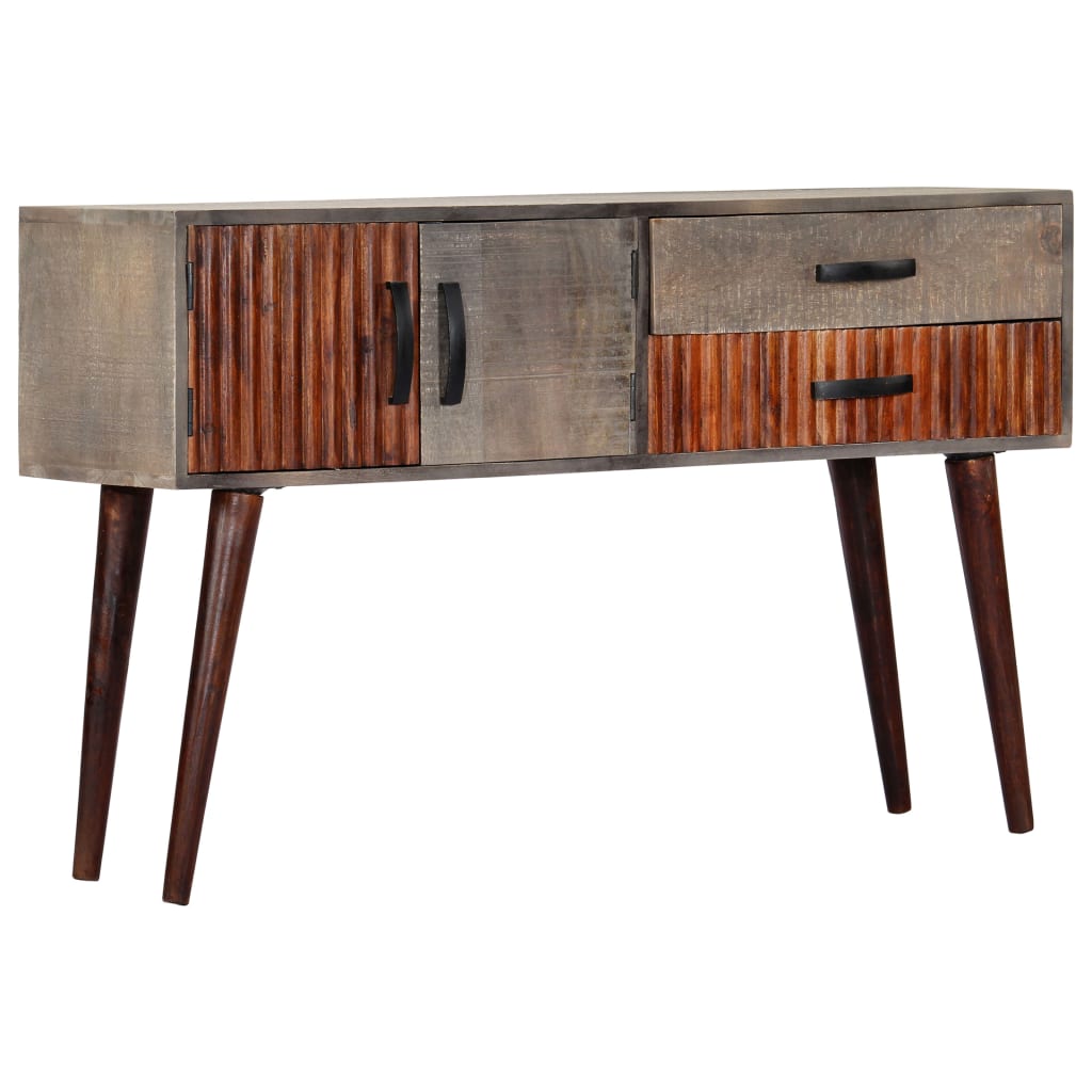 282742 vidaXL Console Table Grey 120x35x75 cm Solid Rough Mango Wood