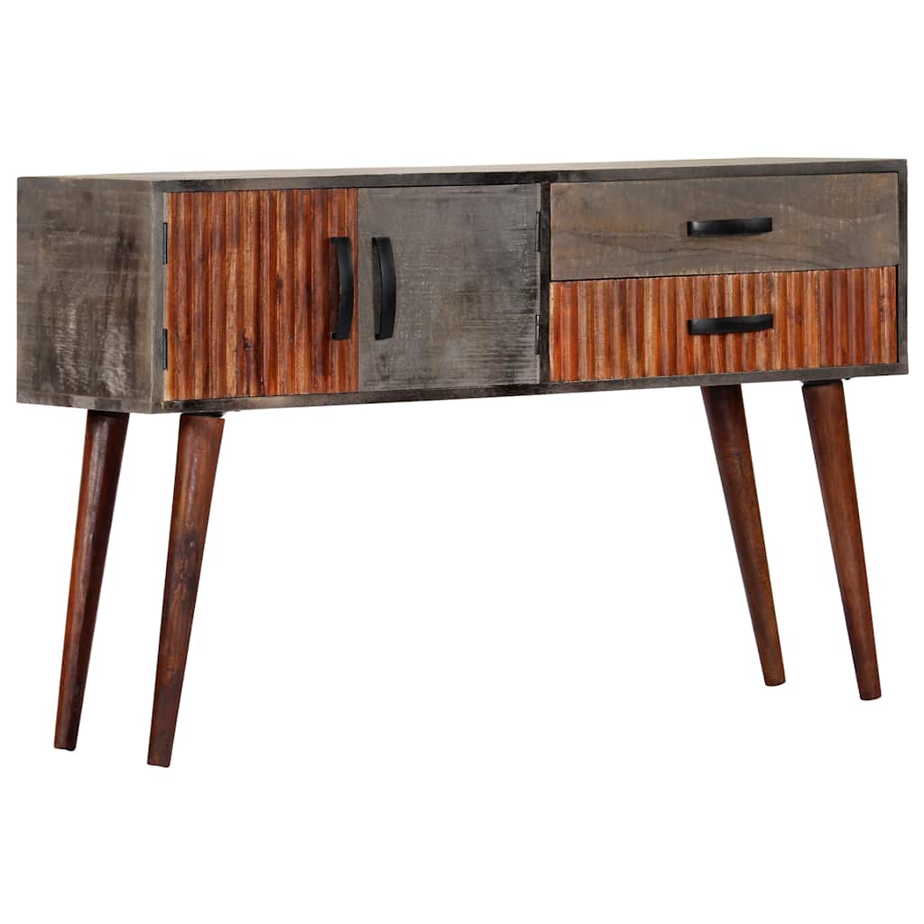 282742 vidaXL Console Table Grey 120x35x75 cm Solid Rough Mango Wood