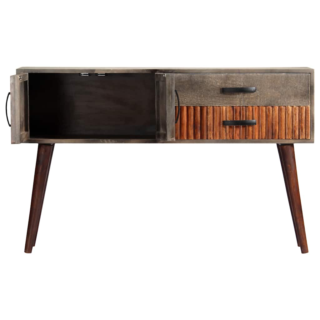 282742 vidaXL Console Table Grey 120x35x75 cm Solid Rough Mango Wood