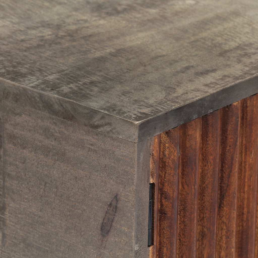 282742 vidaXL Console Table Grey 120x35x75 cm Solid Rough Mango Wood