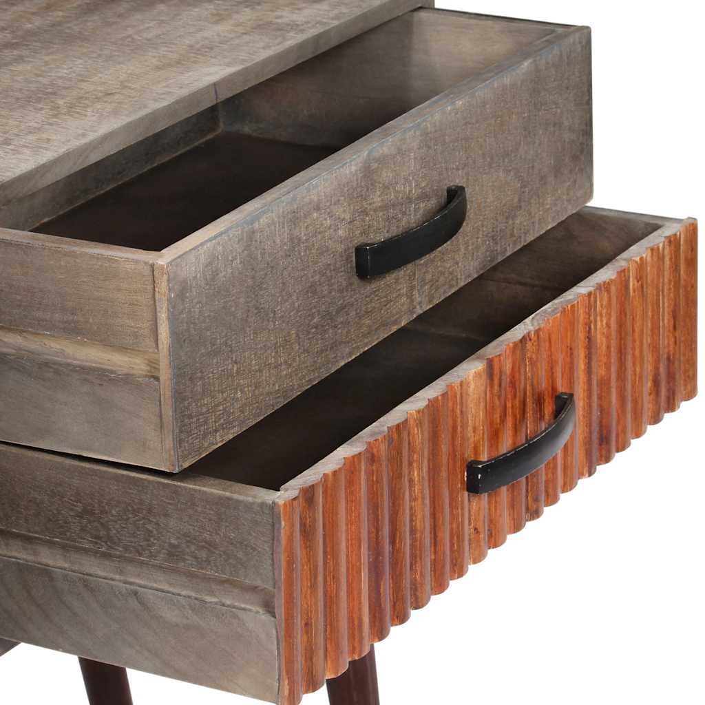 282742 vidaXL Console Table Grey 120x35x75 cm Solid Rough Mango Wood