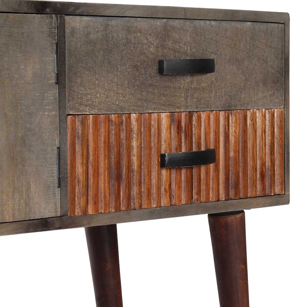 282742 vidaXL Console Table Grey 120x35x75 cm Solid Rough Mango Wood