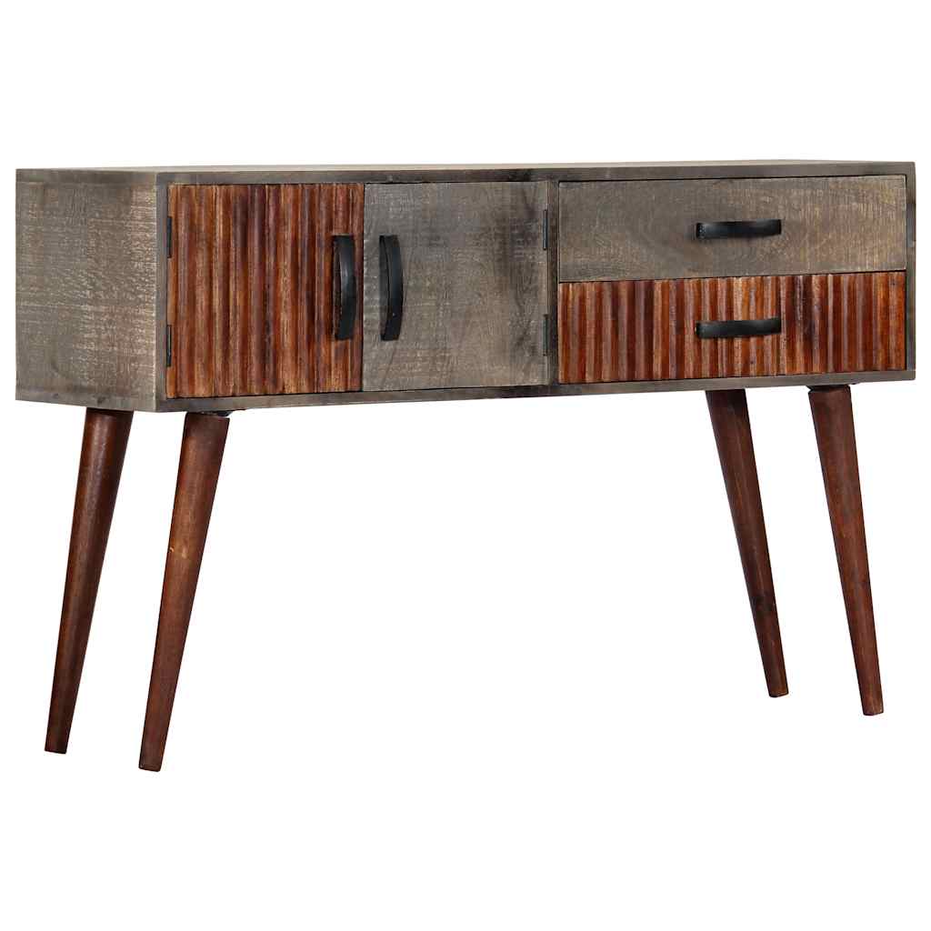 282742 vidaXL Console Table Grey 120x35x75 cm Solid Rough Mango Wood