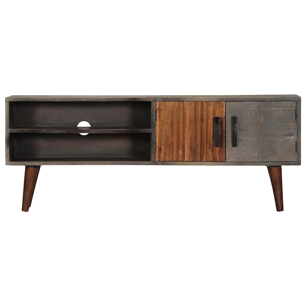 282743 vidaXL TV Cabinet Grey 130x30x46 cm Solid Rough Mango Wood