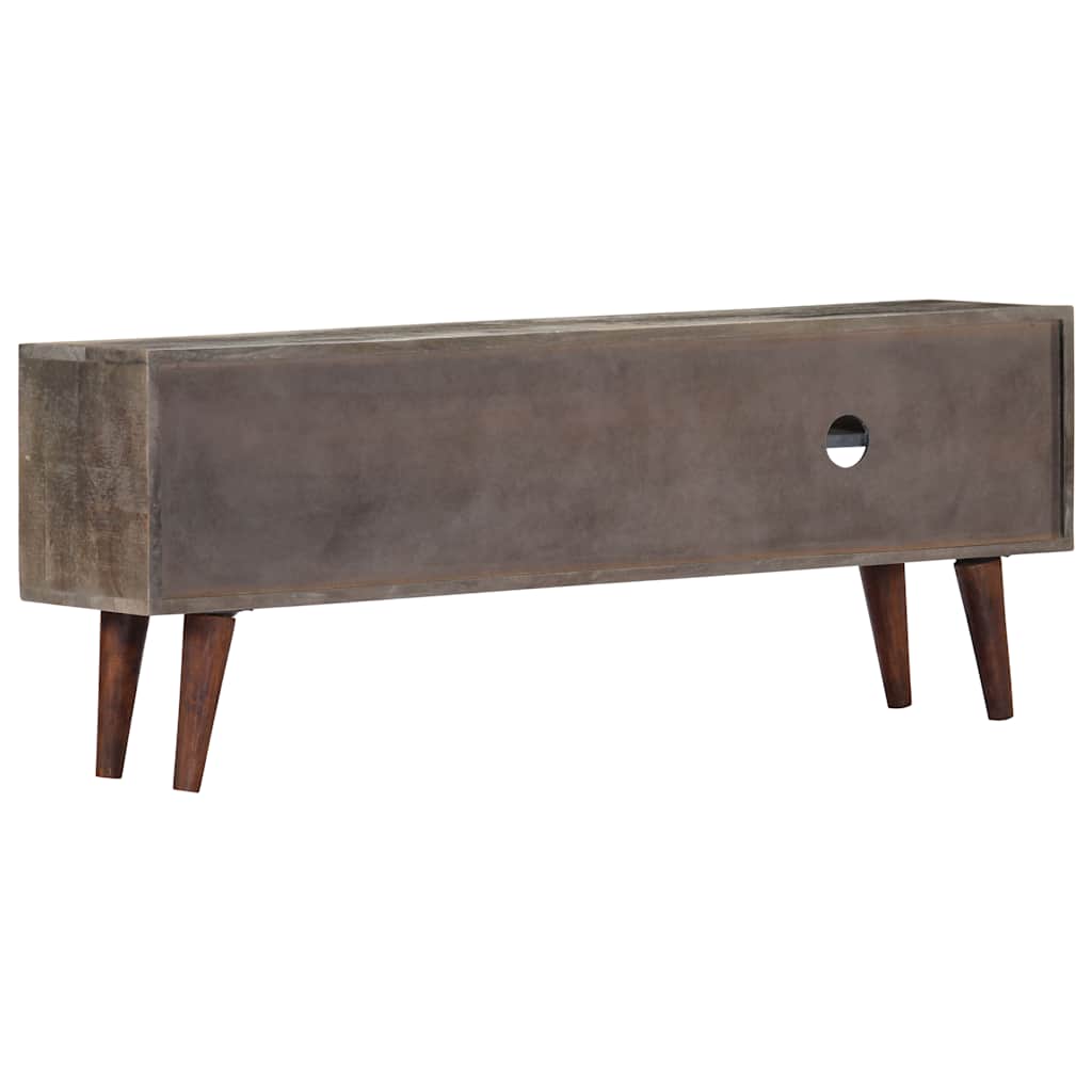 282743 vidaXL TV Cabinet Grey 130x30x46 cm Solid Rough Mango Wood
