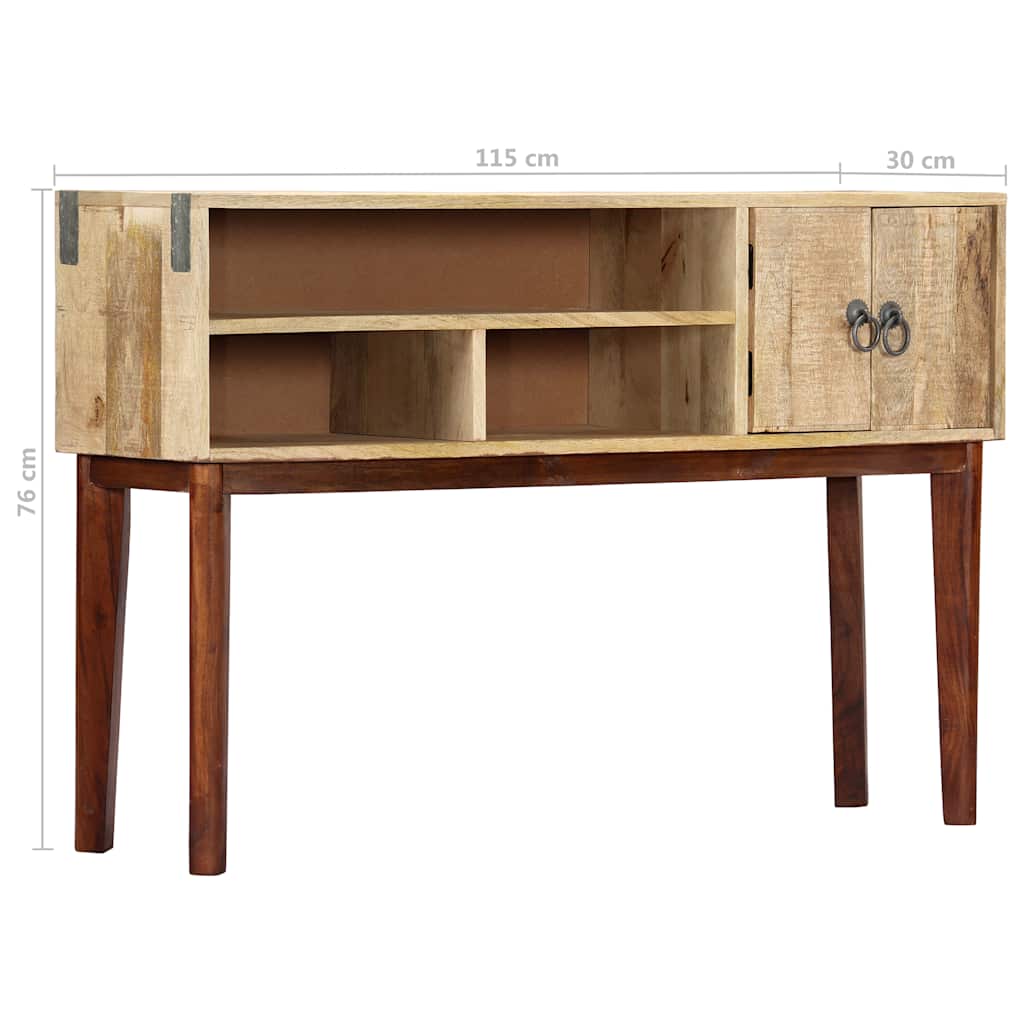 282746 vidaXL Console Table 115x30x76 cm Solid Rough Mango Wood