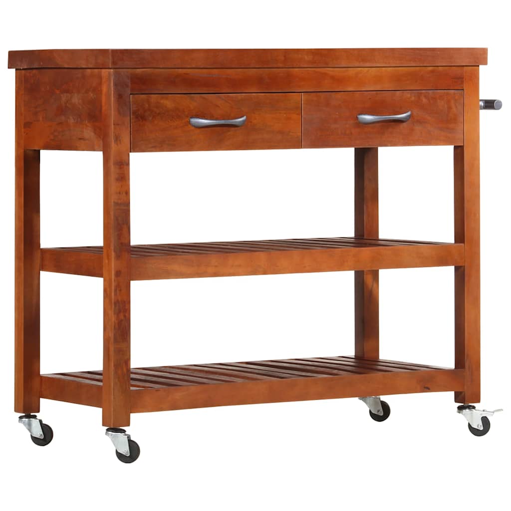 282753 vidaXL Kitchen Trolley 100x48x89 cm Solid Acacia Wood