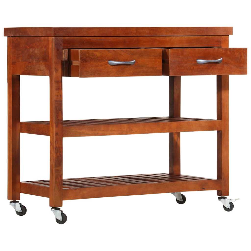 282753 vidaXL Kitchen Trolley 100x48x89 cm Solid Acacia Wood