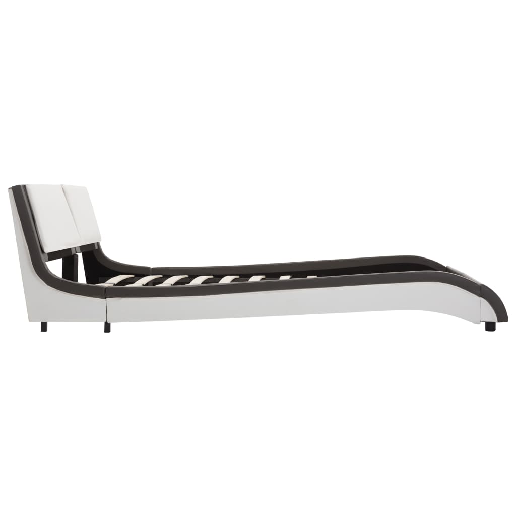 Bed Frame with LED without Mattress Grey and White 120x190 cm