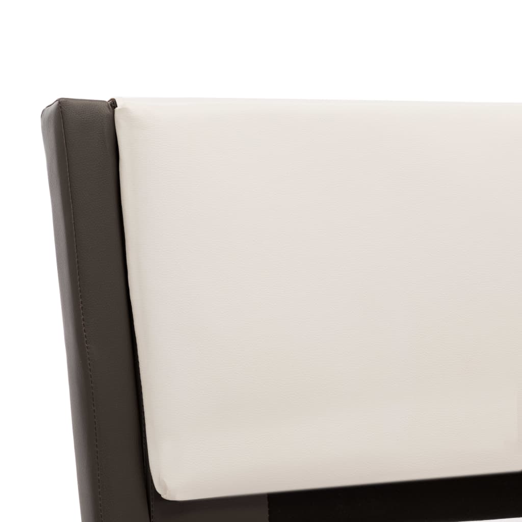 Bed Frame with LED without Mattress Grey and White 120x190 cm