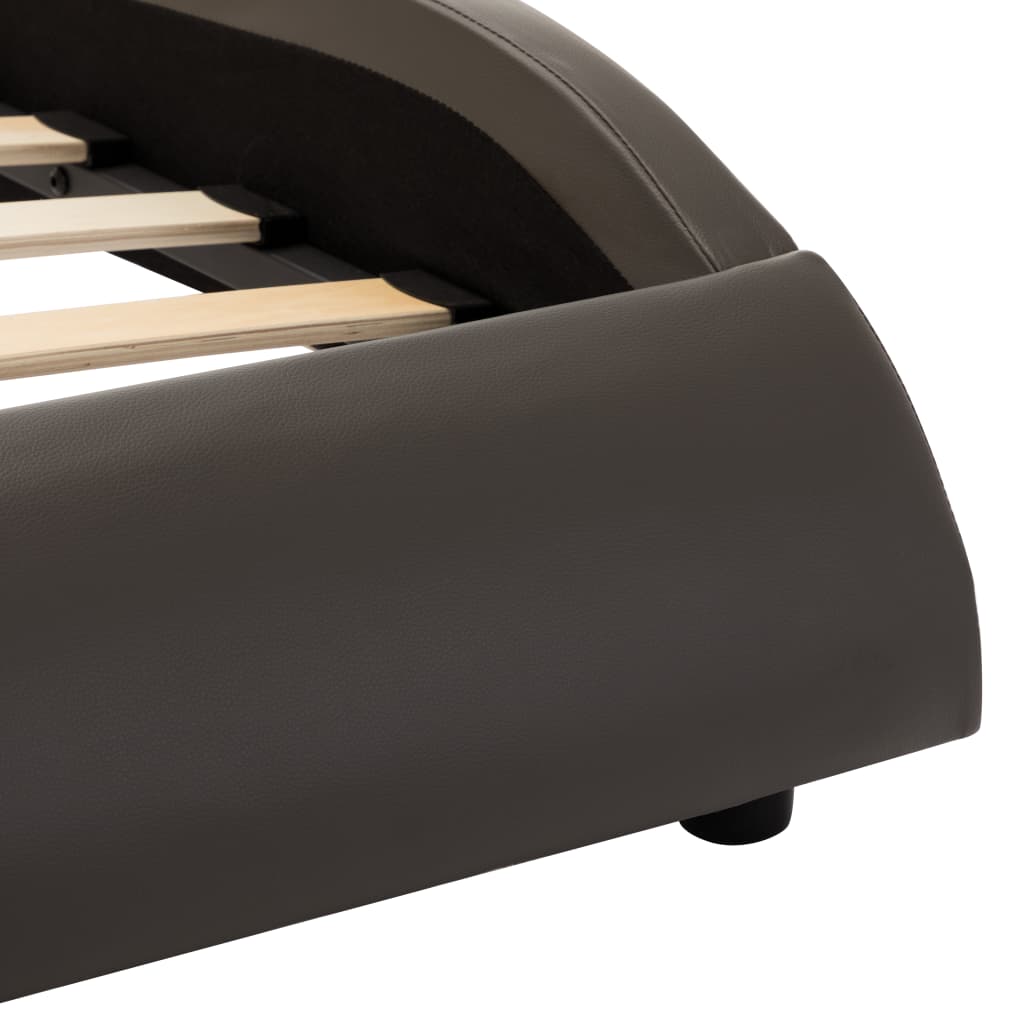 Bed Frame with LED without Mattress Grey and White 120x190 cm
