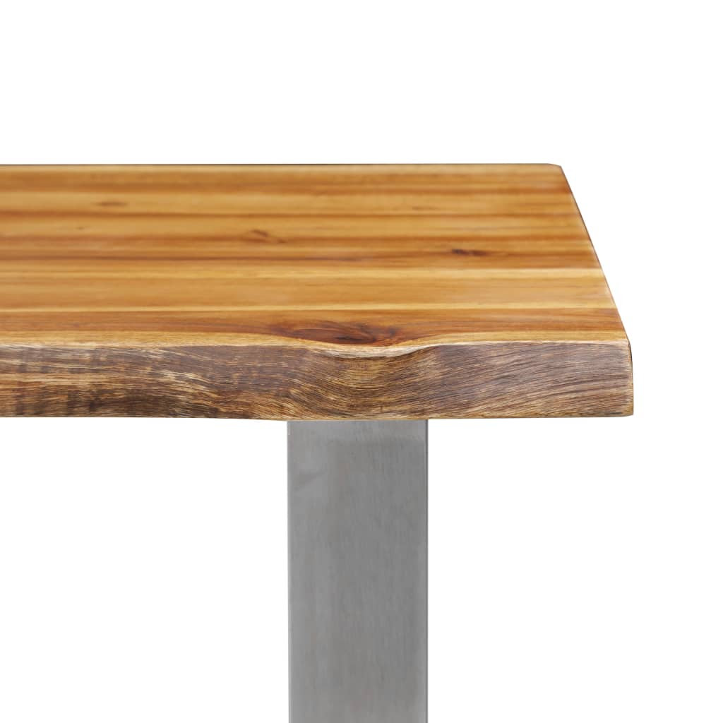 vidaXL Bench 160 cm Solid Acacia Wood and Stainless Steel