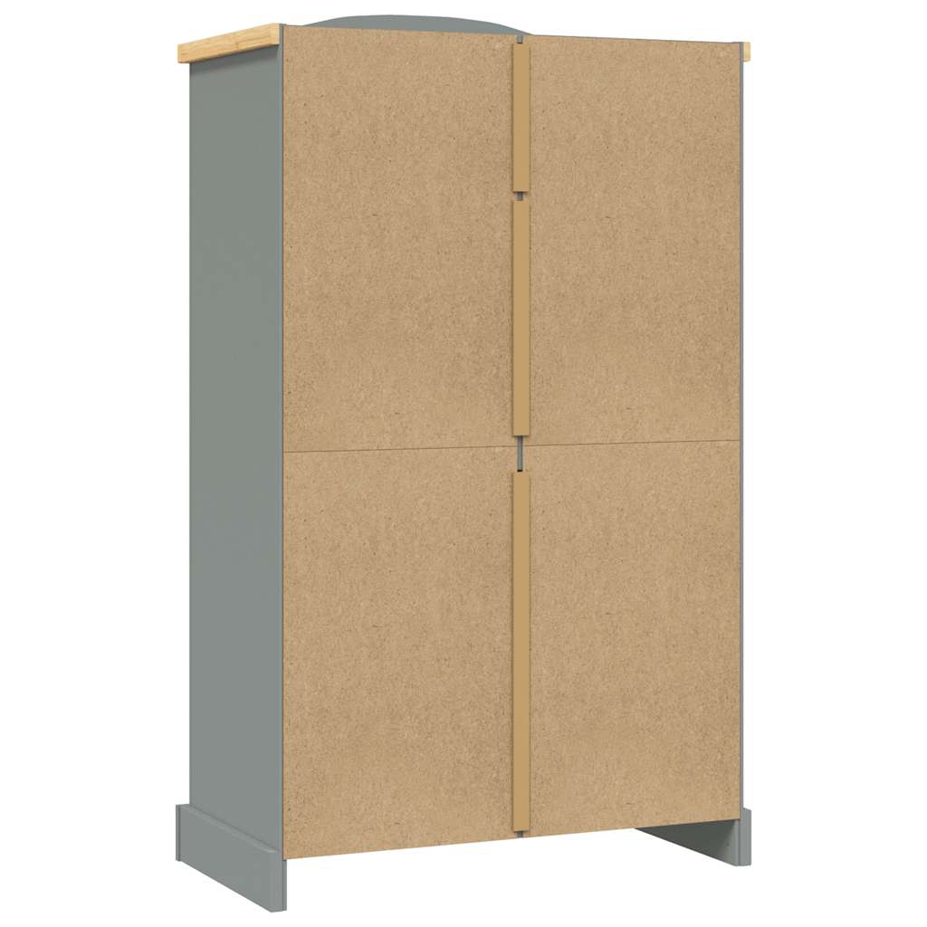 vidaXL Wardrobe Mexican Pine Corona Range 2 Doors Grey