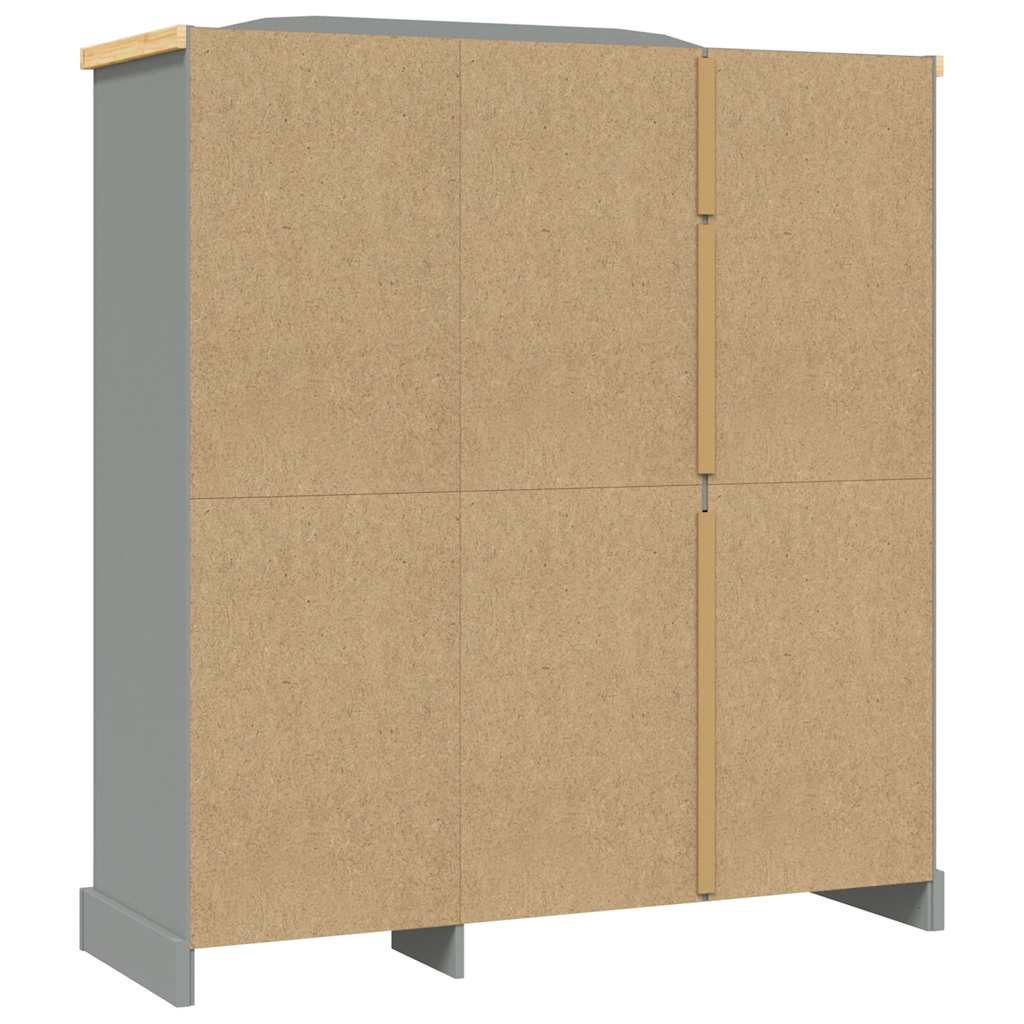 vidaXL Wardrobe Mexican Pine Corona Range 3 Doors Grey