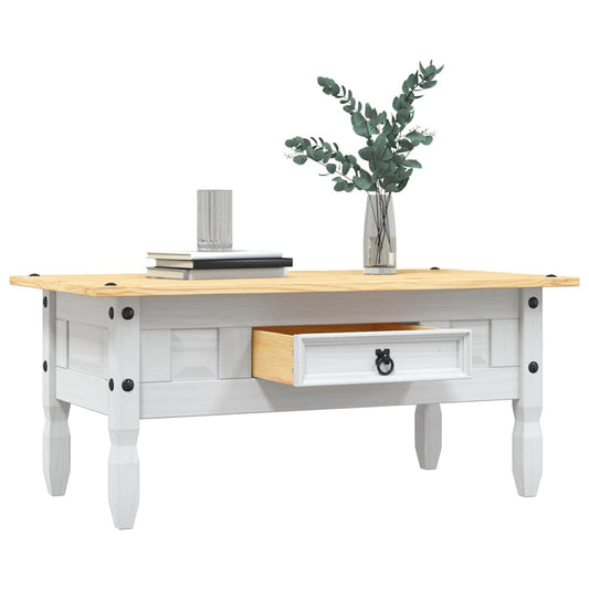 vidaXL Coffee Table Mexican Pine Corona Range White 100x55x45 cm