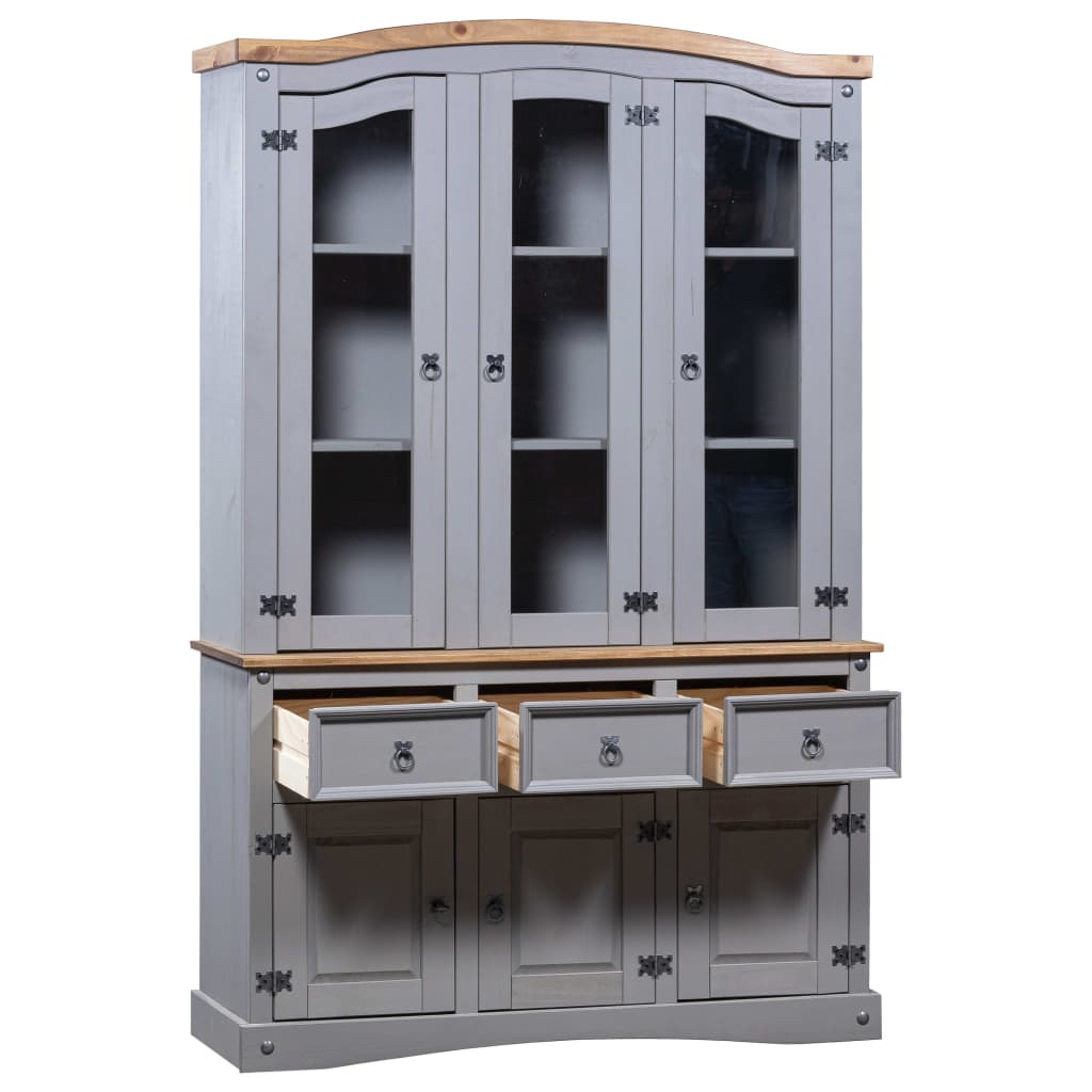 vidaXL Buffet & Hutch Mexican Pine Corona Range Grey