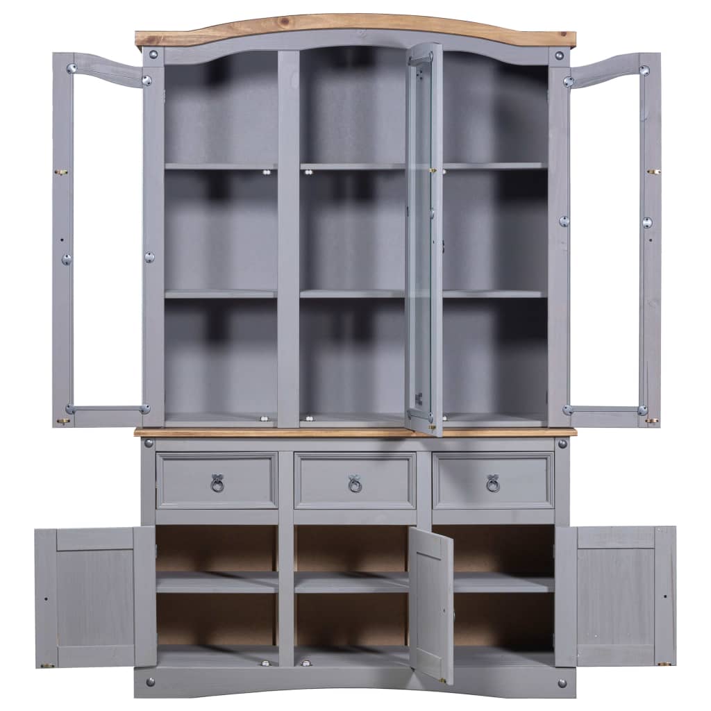 vidaXL Buffet & Hutch Mexican Pine Corona Range Grey