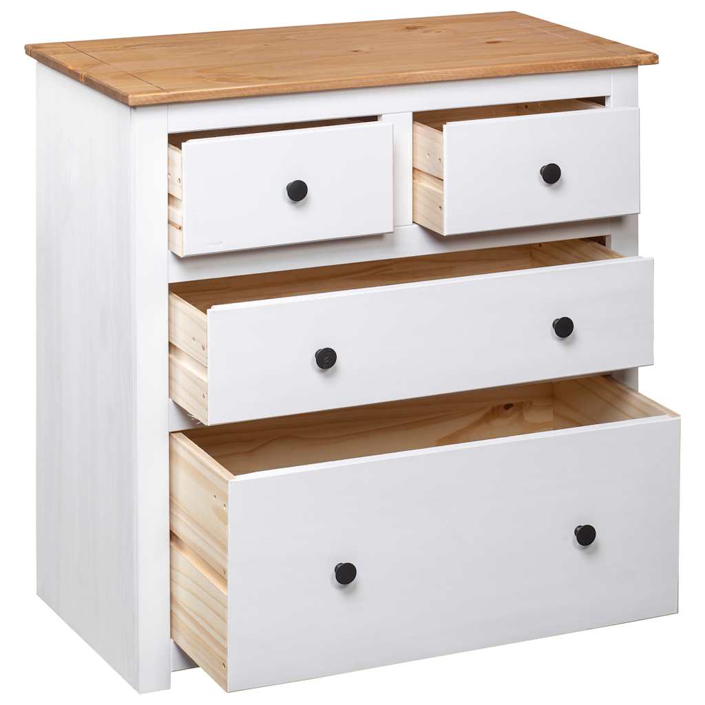 Sideboard | White and natural wood | Solid pine wood | Medium | Storage