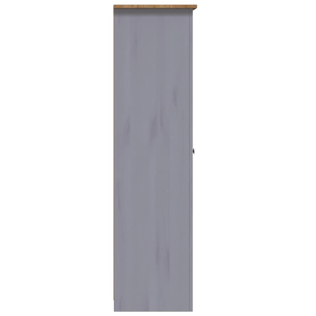vidaXL 3-Door Wardrobe Grey 118x50x171.5 cm Pine Panama Range