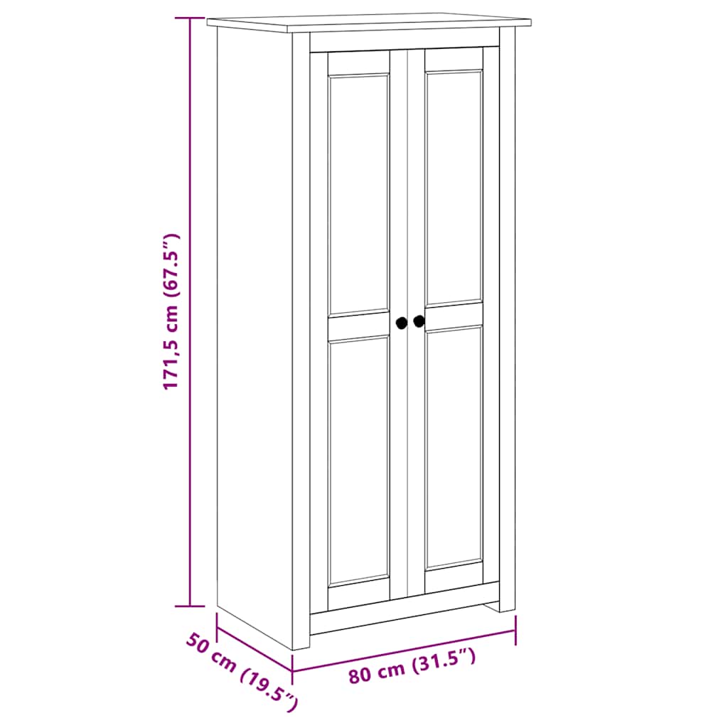 Wardrobe 80x50x171.5 cm Solid Pine Panama Range
