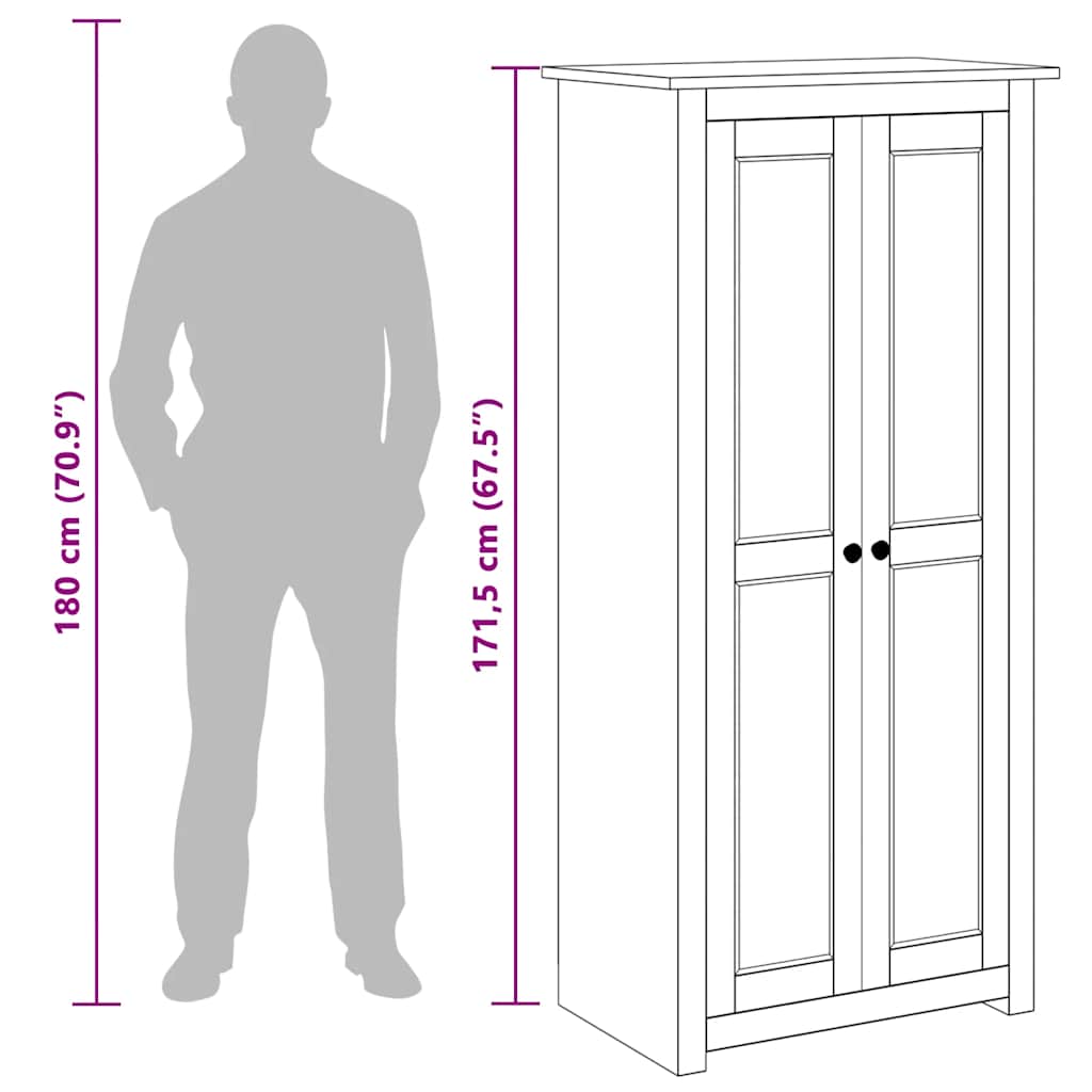 Wardrobe 80x50x171.5 cm Solid Pine Panama Range