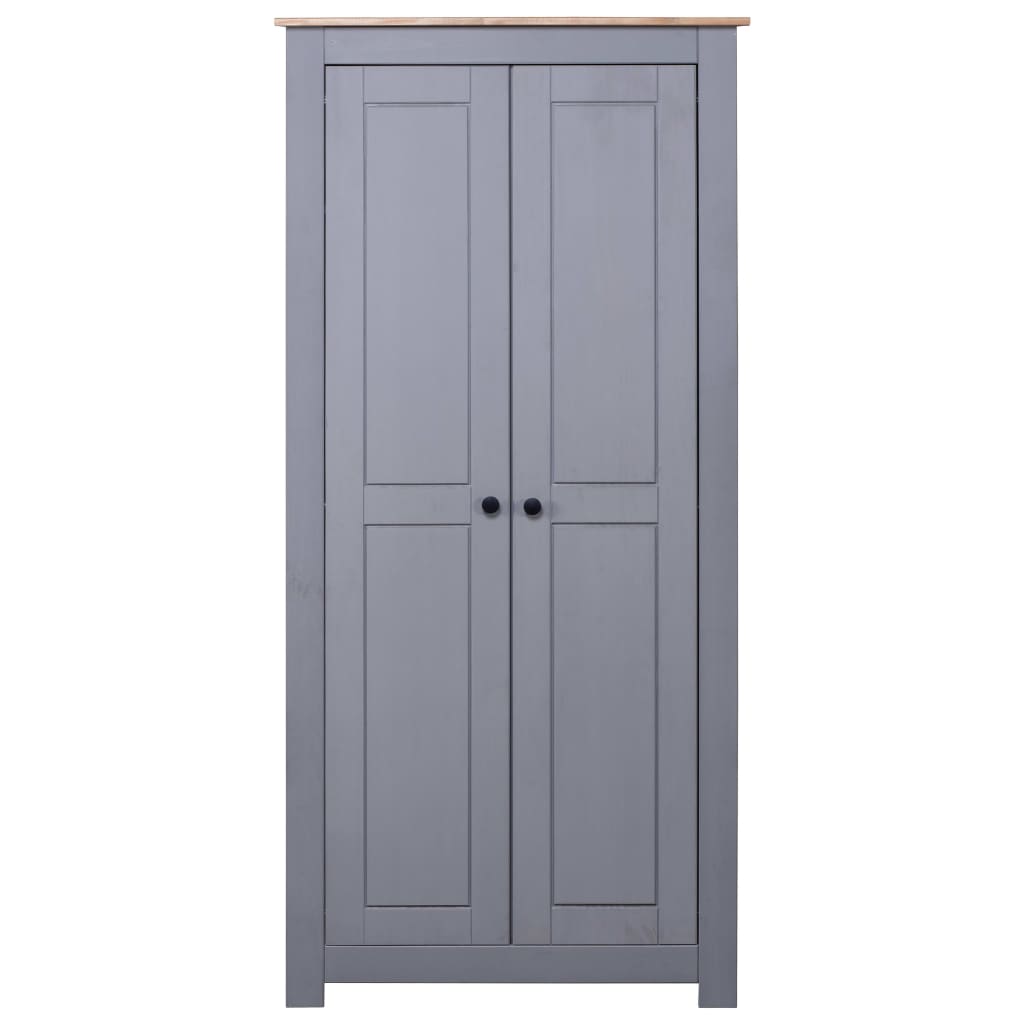 vidaXL Wardrobe Grey 80x50x171.5 cm Solid Pine Panama Range