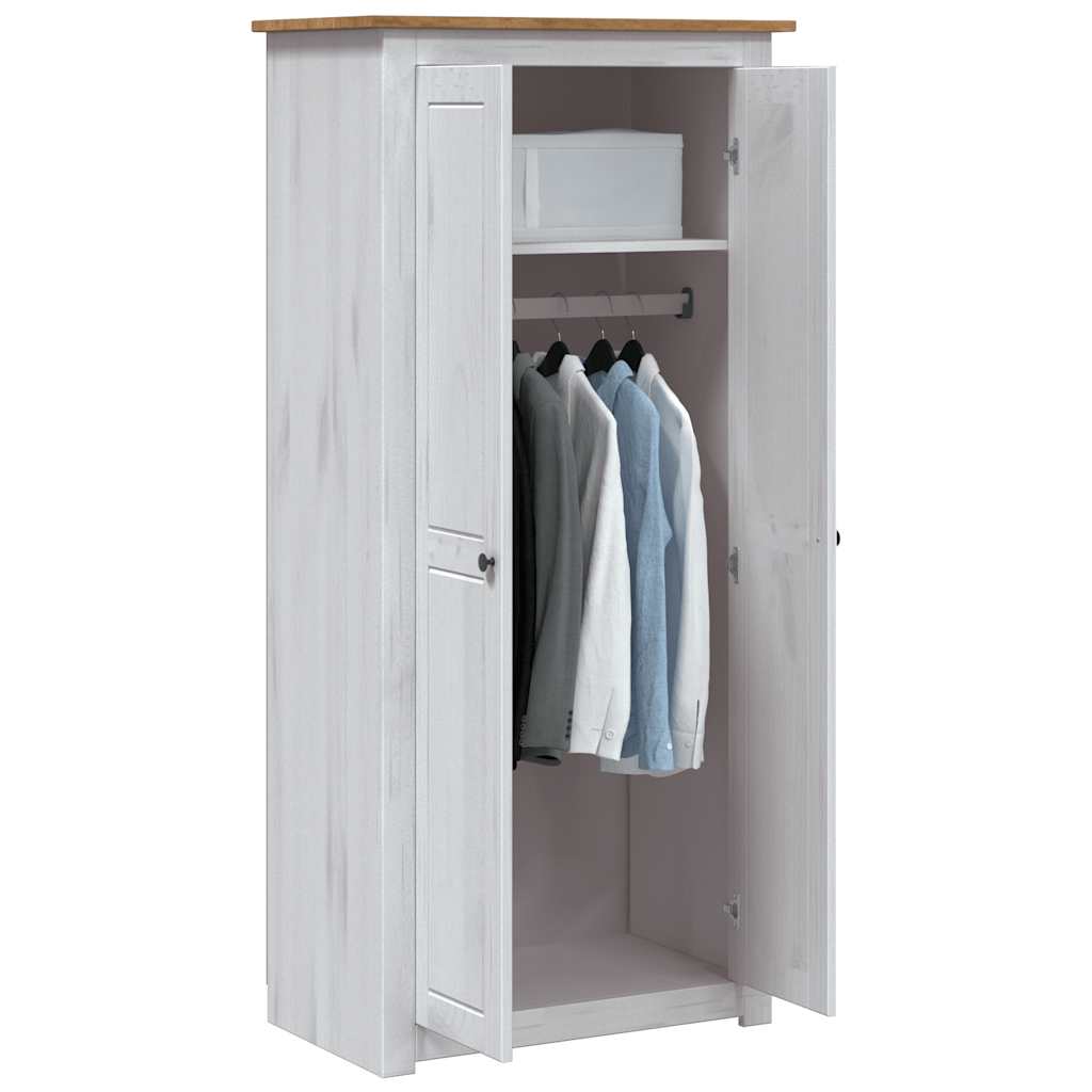 vidaXL Wardrobe White 80x50x171.5 cm Solid Pine Panama Range