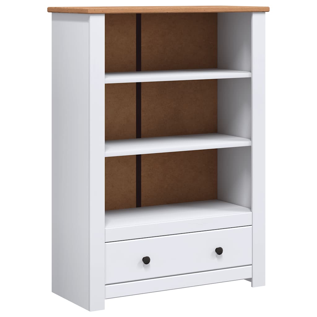 282669 vidaXL Bookcase White 80x35x110 cm Solid Pine Wood Panama Range