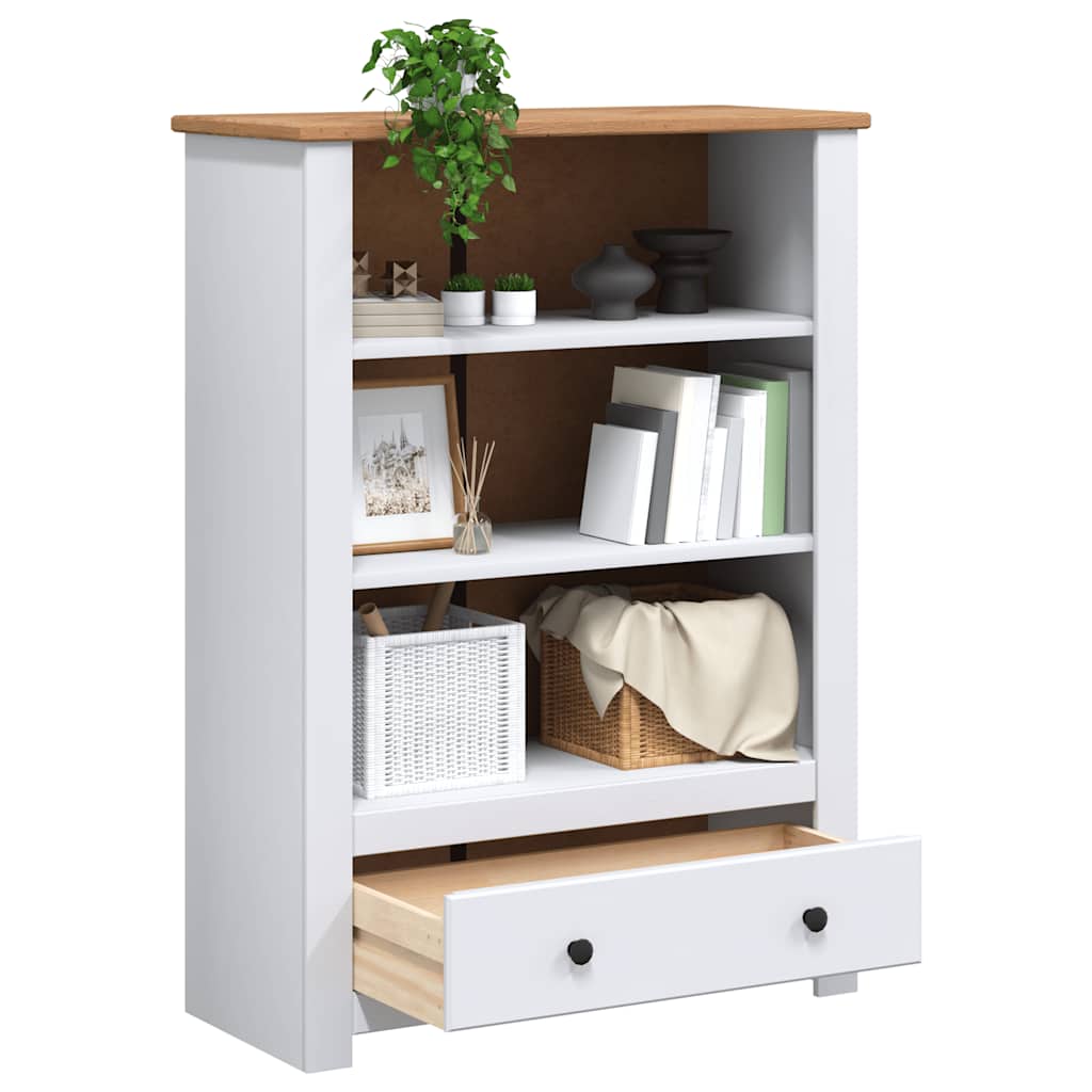 282669 vidaXL Bookcase White 80x35x110 cm Solid Pine Wood Panama Range