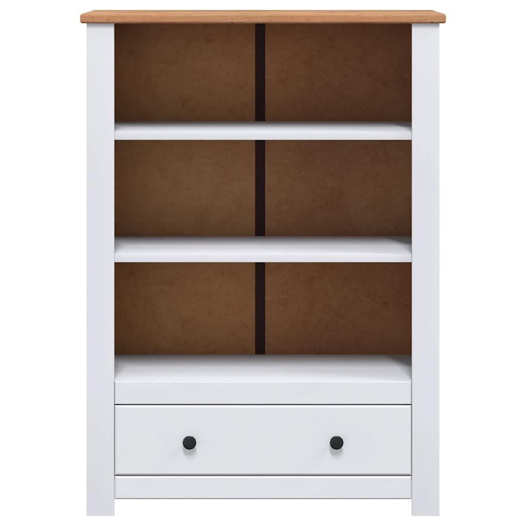 Bookcase White 80x35x110 cm Solid Pine Wood Panama Range