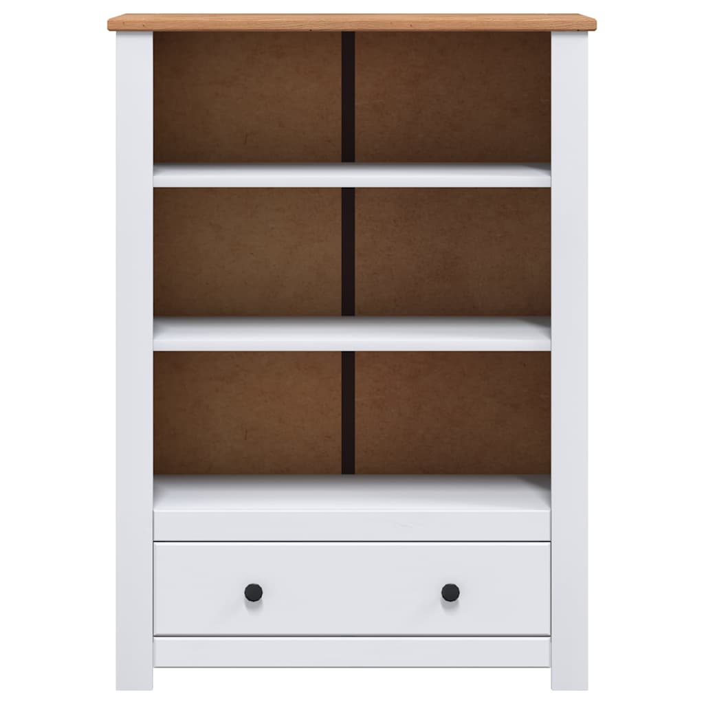 282669 vidaXL Bookcase White 80x35x110 cm Solid Pine Wood Panama Range