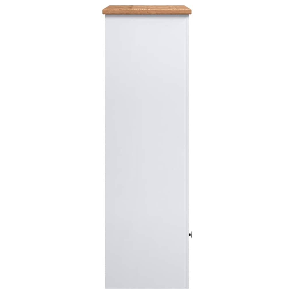 Bookcase White 80x35x110 cm Solid Pine Wood Panama Range