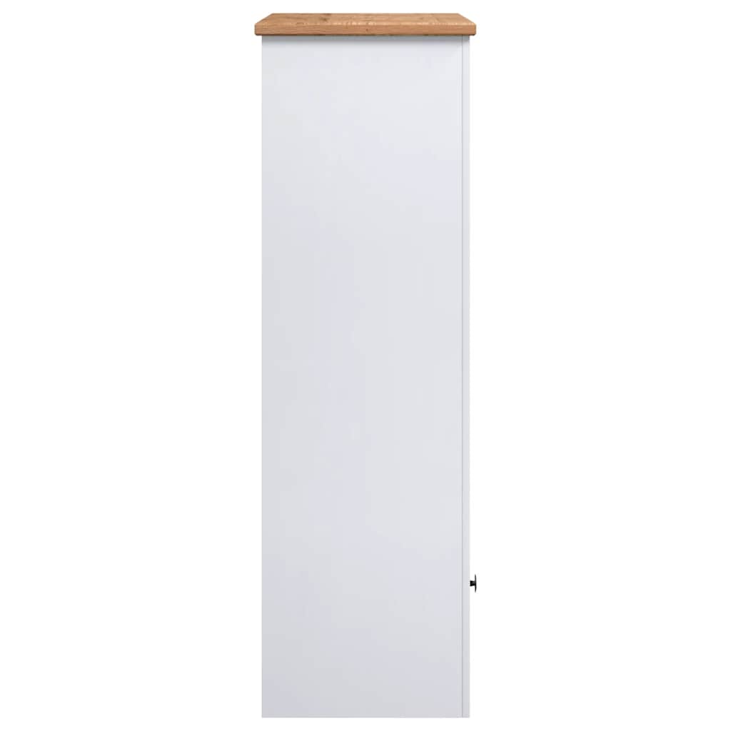 282669 vidaXL Bookcase White 80x35x110 cm Solid Pine Wood Panama Range