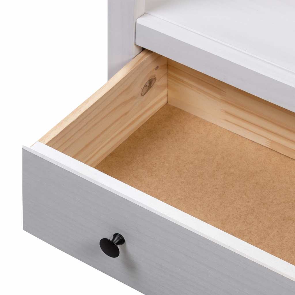 282669 vidaXL Bookcase White 80x35x110 cm Solid Pine Wood Panama Range