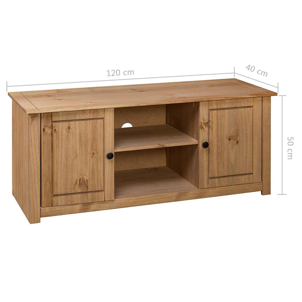282670 vidaXL TV Cabinet 120x40x50 cm Solid Pine Wood Panama Range