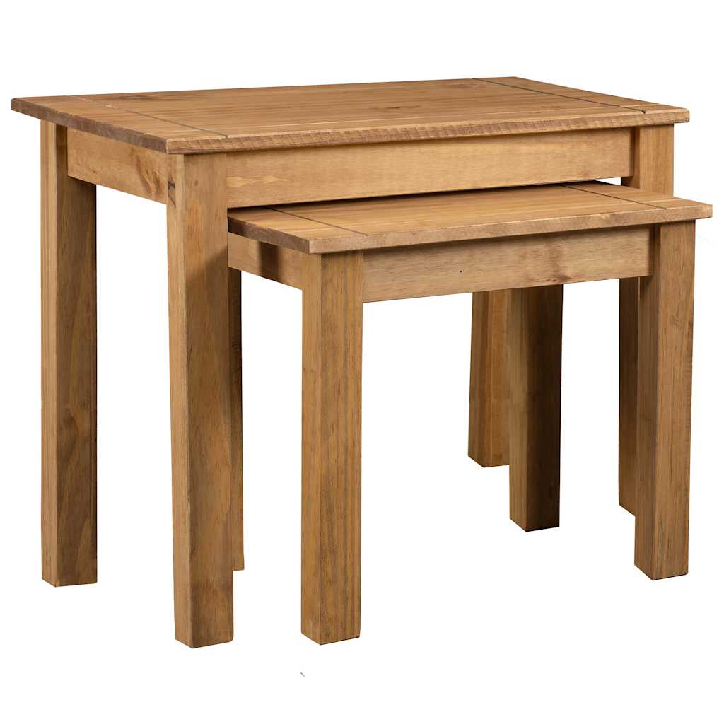 282676 vidaXL Nesting Tables 2 pcs Solid Pine Wood Panama Range