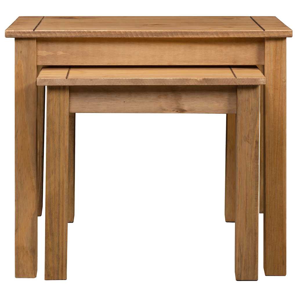 282676 vidaXL Nesting Tables 2 pcs Solid Pine Wood Panama Range