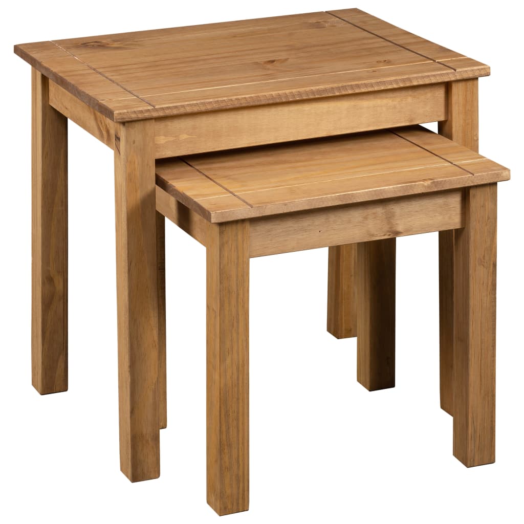 282676 vidaXL Nesting Tables 2 pcs Solid Pine Wood Panama Range
