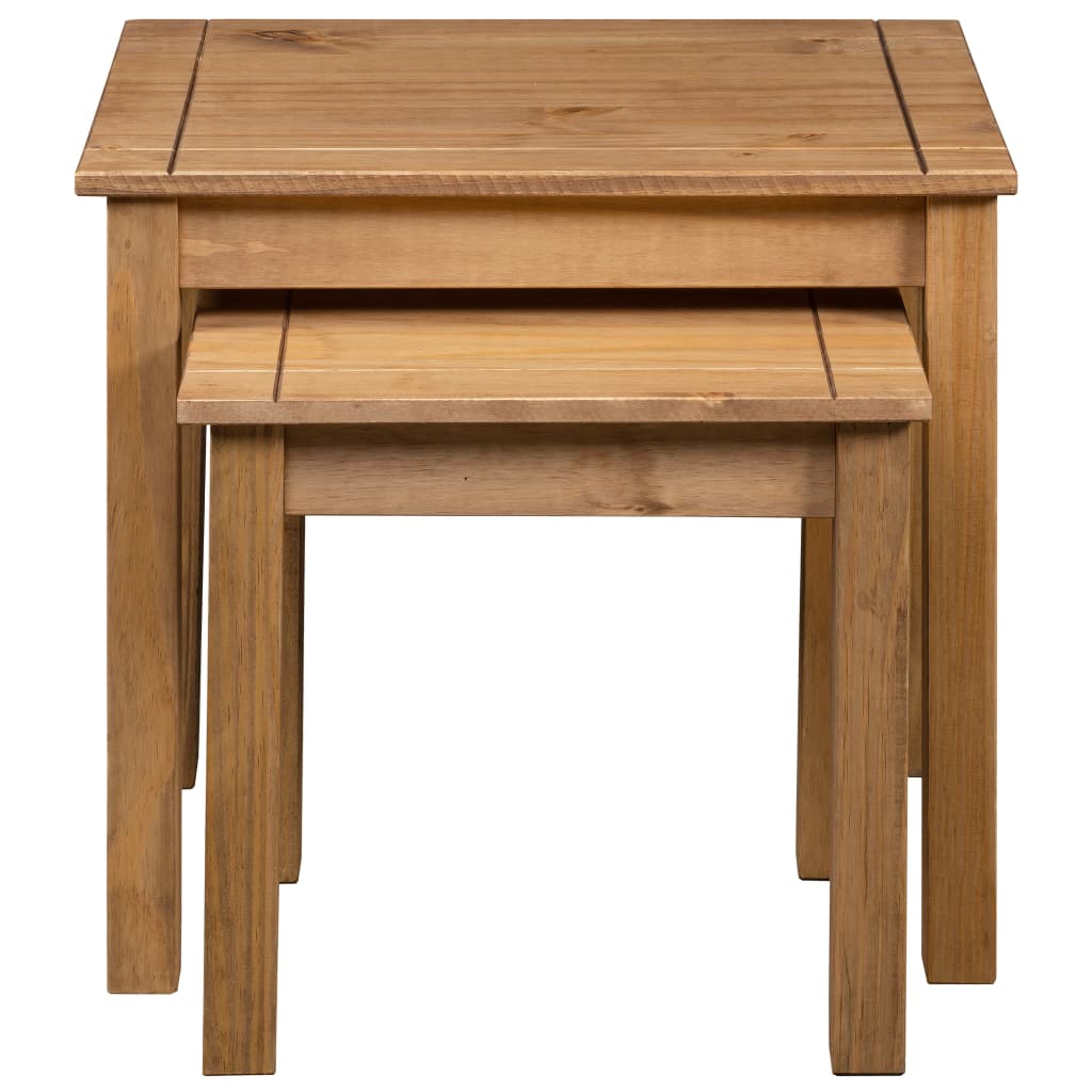 282676 vidaXL Nesting Tables 2 pcs Solid Pine Wood Panama Range