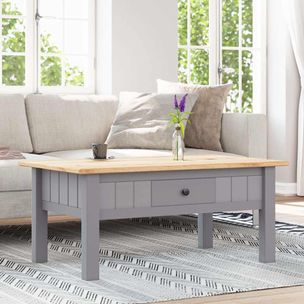 Coffee Table Grey 100x60x43.5 cm Solid Pine Wood Panama Range