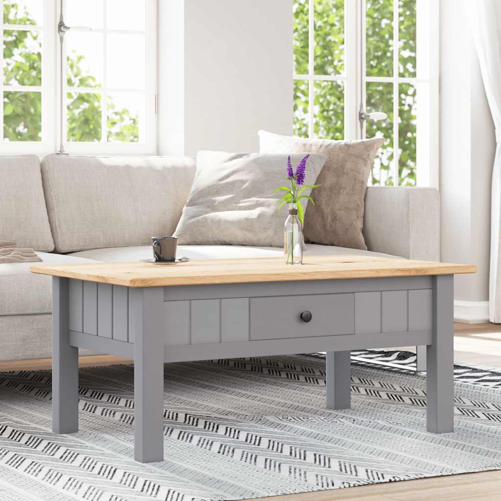 282683 vidaXL Coffee Table Grey 100x60x43,5 cm Solid Pine Wood Panama Range