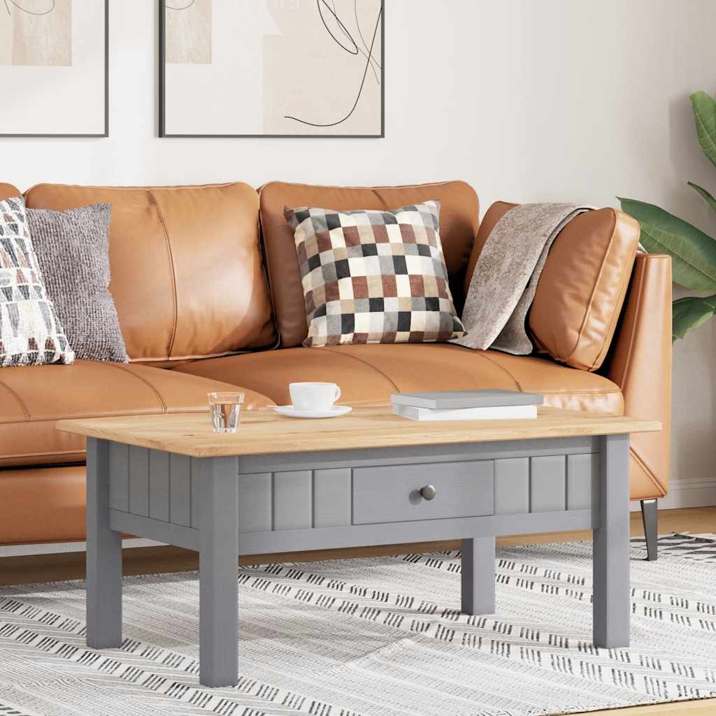 282683 vidaXL Coffee Table Grey 100x60x43,5 cm Solid Pine Wood Panama Range