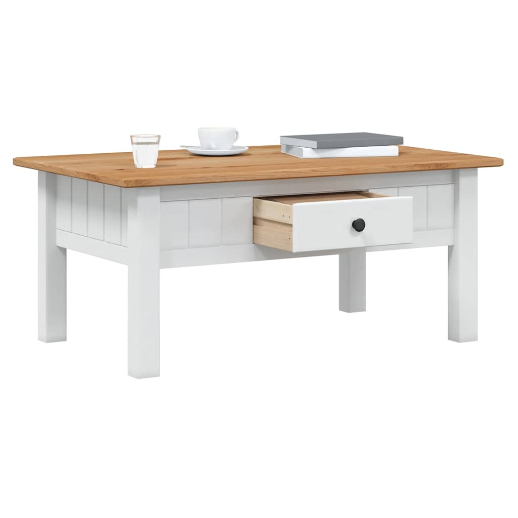 282684 vidaXL Coffee Table White 100x60x43,5 cm Solid Pine Wood Panama Range