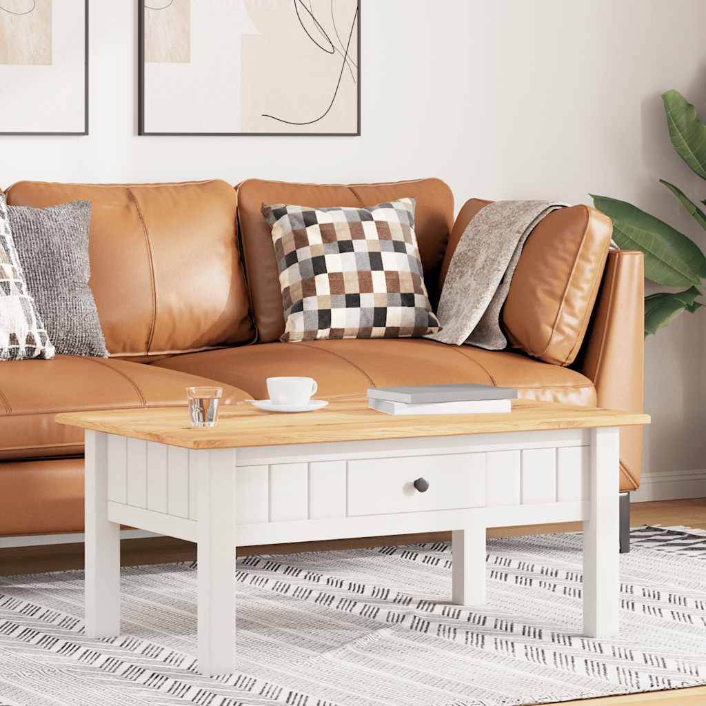 282684 vidaXL Coffee Table White 100x60x43,5 cm Solid Pine Wood Panama Range