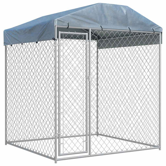 145026 vidaXL Outdoor Dog Kennel with Canopy Top 193x193x225 cm